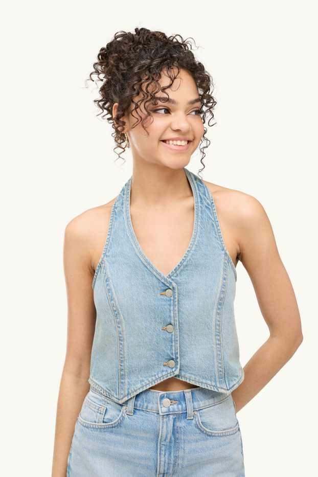 Damen - Jeans-Top - helljeansblau