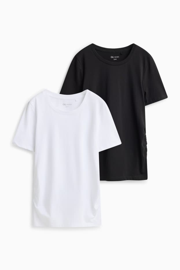 Dames - Set van 2 - zwangerschaps-T-shirt - wit