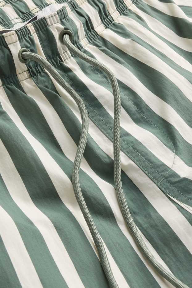 Men - Swim shorts - striped - white / green