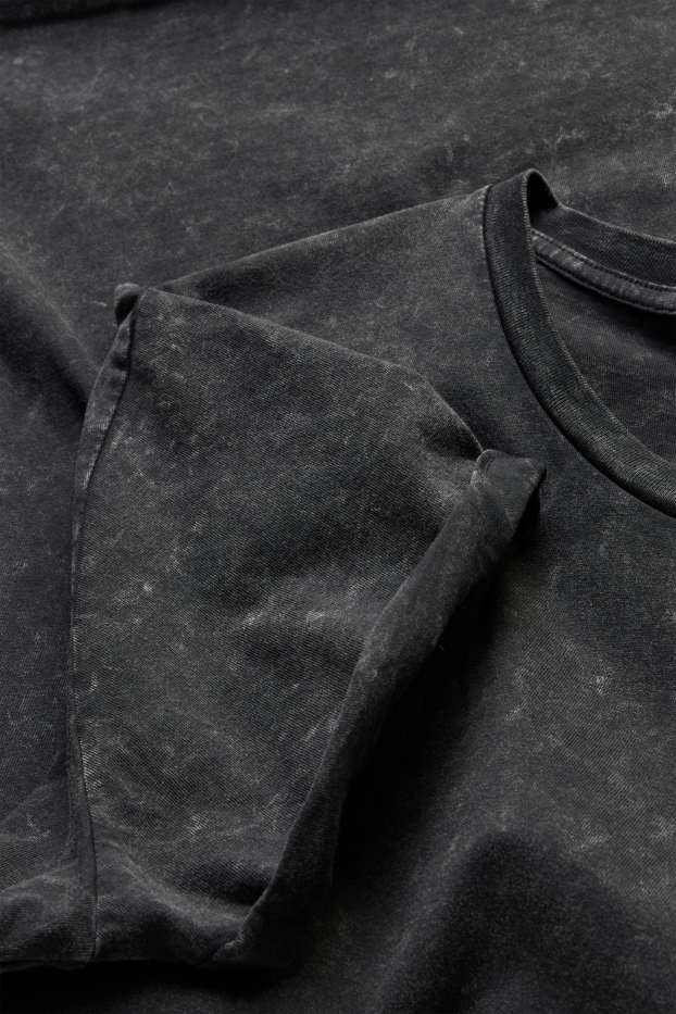 Heren - T-shirt - regular fit - zwart mix