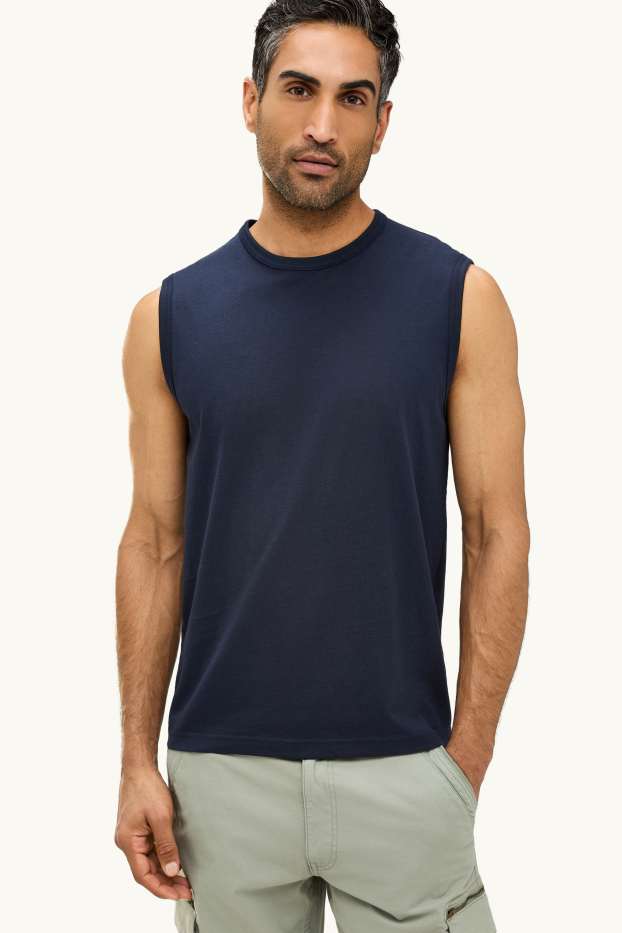 Heren - Tanktop - donkerblauw