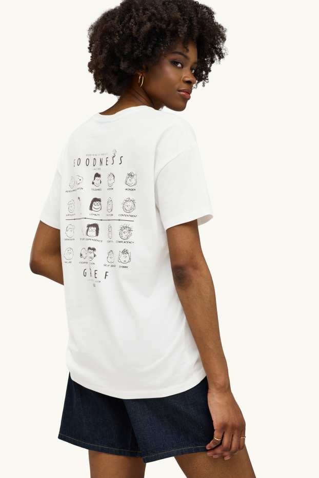 Damen - T-Shirt - Oversized - Peanuts - weiss