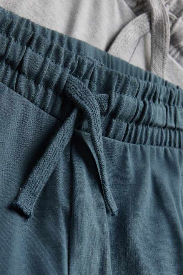 Kinder Buben - Multipack 2er - Zebra - Sweatshorts - blau / grau