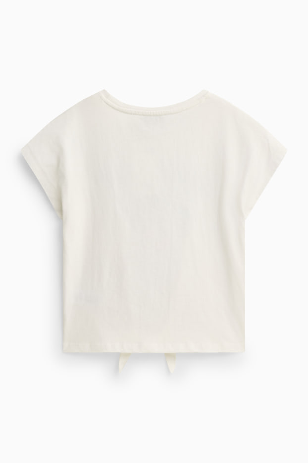 Kinder Mädchen - Teddybär - Kurzarmshirt - weiß