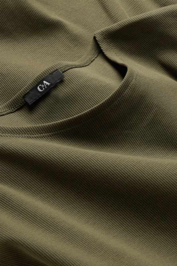 Damen - Bodycon Keid - Feinripp - khaki