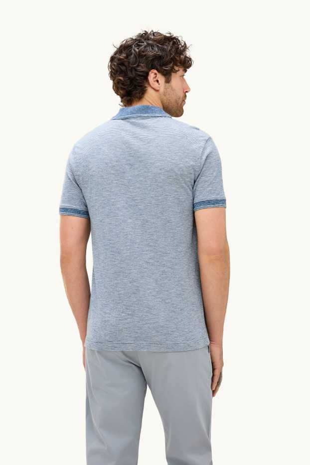 Home - Polo - regular fit - de ratlles - texturat - gris clar