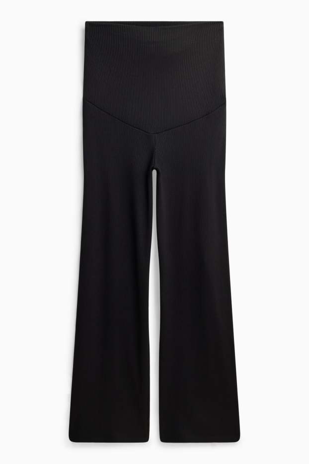 Dona - Pantalons de punt de maternitat - acanalats - negre
