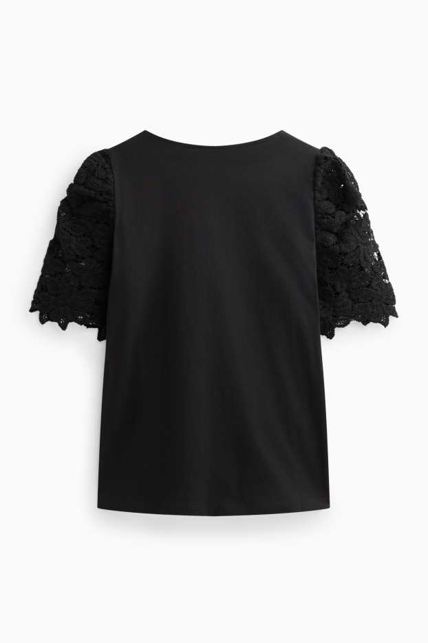 Damen - T-Shirt - Regular Fit - schwarz