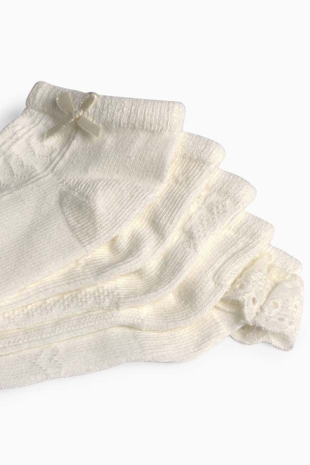 Bébés filles - Lot de 5 paires - socquettes pour bébé - blanc