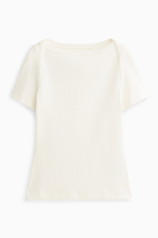 Femei - Tricou - slim fit - reiat - alb