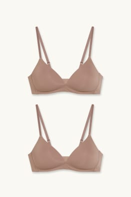 Multipack 2er - BH ohne Bügel - wattiert - LYCRA®