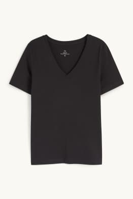 T-shirt z dekoltem w serek - regular fit