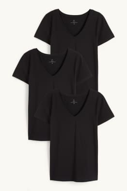 Multipack 3er - T-Shirt mit V-Ausschnitt - Slim Fit 