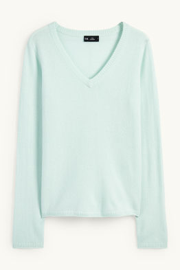 Kaschmir-Pullover mit V-Ausschnitt