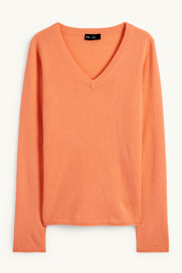 Kaschmir-Pullover mit V-Ausschnitt