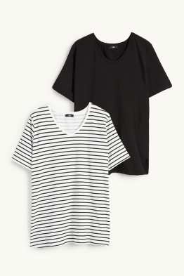 Multipack 2er - T-Shirt mit V-Ausschnitt - LYCRA®