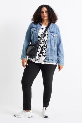 Pantalon en toile - high waist - straight fit - LYCRA®