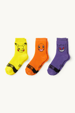 Lot de 3 paires - Pokémon - chaussettes chaudes à motif