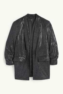 Pailletten-Longblazer - Relaxed Fit