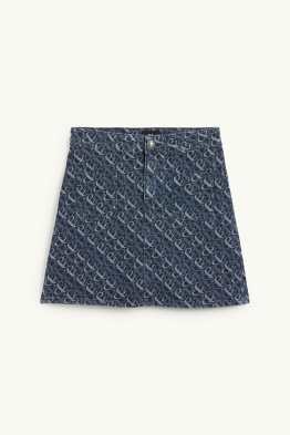 Jeans-Minirock - gemustert