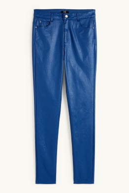 Kalhoty - high waist - skinny fit - z lesklého materiálu