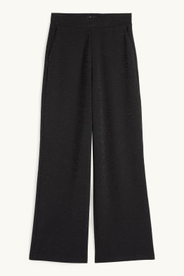 Jersey trousers - mid-rise waist - wide leg