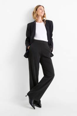 Jersey trousers - mid-rise waist - wide leg