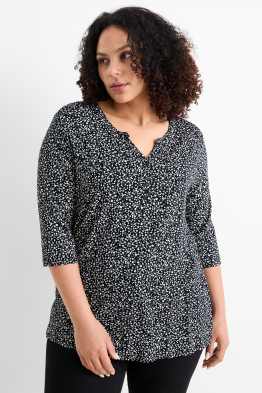 Langarmshirt - geblümt