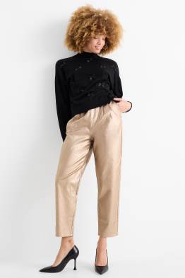 Stoffhose - High Waist - Tapered Fit