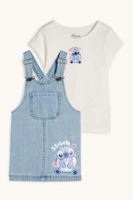 Lilo & Stitch - ensemble - T-shirt et robe-salopette en jean