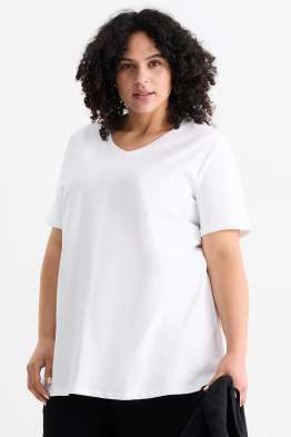 Multipack 2er - T-Shirt mit V-Ausschnitt - Stretch - LYCRA®