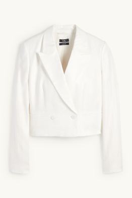 Crop Leinen-Blazer - Regular Fit