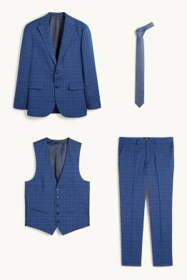 Anzug mit Krawatte - Regular Fit - Stretch - 4 teilig