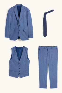 Anzug mit Krawatte - Regular Fit - Flex - 4 Way Stretch