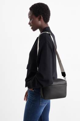 Umhängetasche mit abnehmbarem Taschengurt - Lederimitat