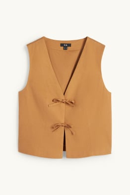 Business-Weste - tailliert - Leinen-Mix