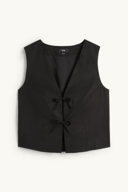 Business-Weste - tailliert - Leinen-Mix