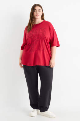 Pantalon de toile - mid waist - tapered fit