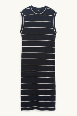 T-Shirt-Kleid - gerippt - gestreift