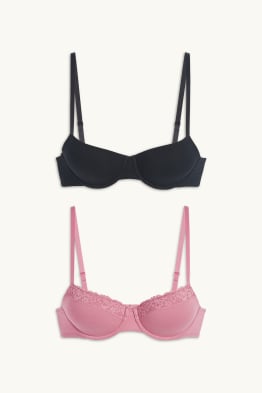 Multipack 2er - BH mit Bügel - DEMI - wattiert