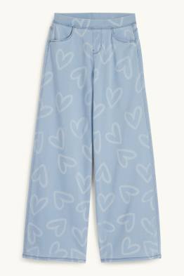 Wide Leg Jeans - gemustert