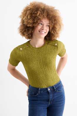 T-shirt - regular fit - met structuur