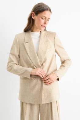 Business-Blazer - Regular Fit - Leinen-Mix