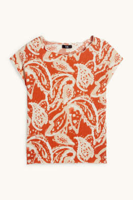 T-Shirt - Regular Fit - gemustert - strukturiert