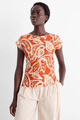 T-Shirt - Regular Fit - gemustert - strukturiert