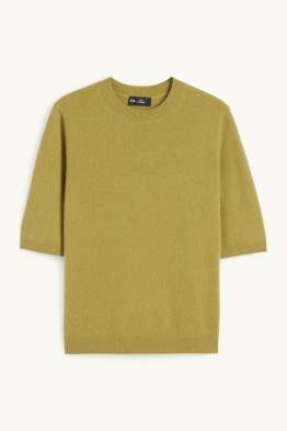 Knitted cashmere jumper - short sleeve