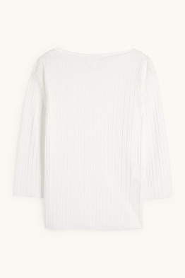Pleated long sleeve top