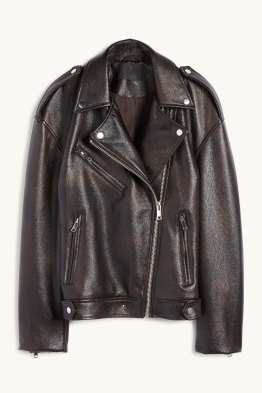 Blouson motard - matière synthétique