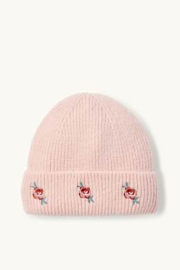 Roos - gebreide babymuts - geribd