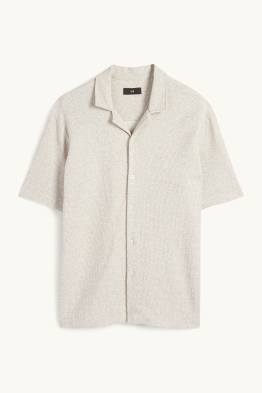 Strick-Hemd - Regular Fit - Reverskragen 